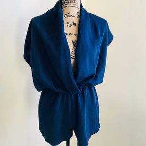 Navy blue kimono style romper